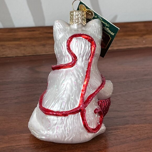 Merck Family's Old World Christmas Playful Kitten Cat & Yarn Glass Ornament 2004 - Picture 4 of 10